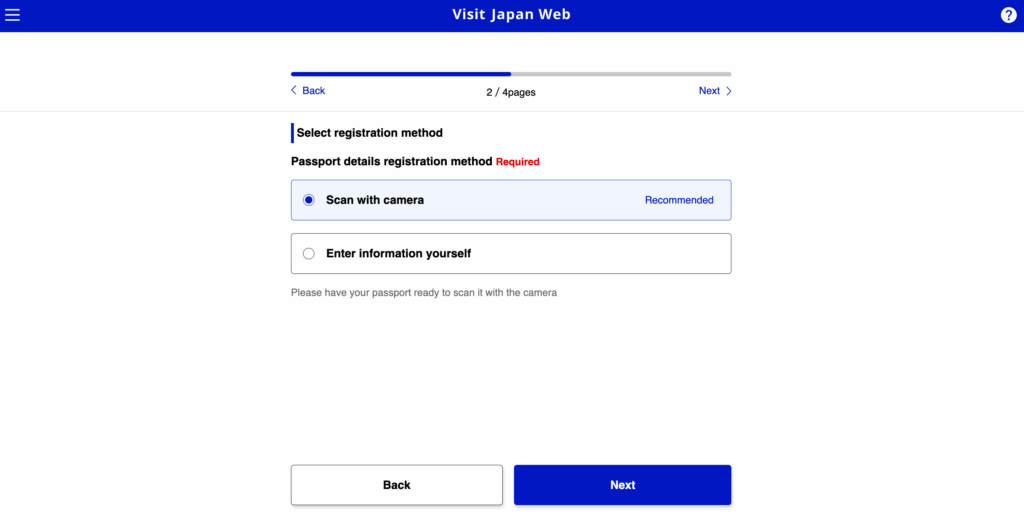 RDetalles del pasaporte Visit Jap